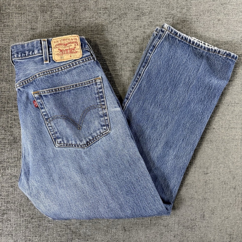 Levis 501 XX Jeans‎ Mens 38x30* (36x29) Straight Blue Medium Wash Distressed